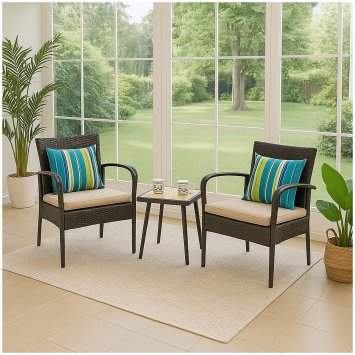 Gartenmöbel Set 3-teilig für Terrasse, Balkon und Wintergarten