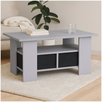 Moderner Couchtisch in Betonoptik mit Ablagefach