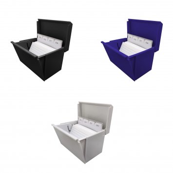 Karteikasten gefüllt farbig sortiert A8