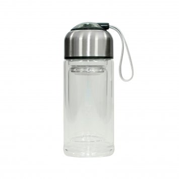 Trinkflasche mit Siebeinsatz Schwarz