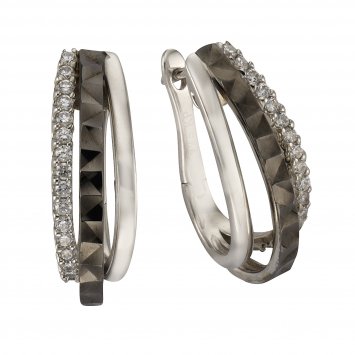 Ohrringe Silber 925 rhodiniert mit Zirkonia weiß