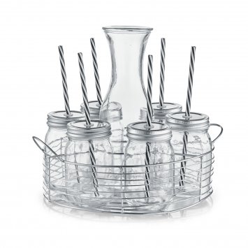 Gläserset mit Glaskaraffe 8-teilig