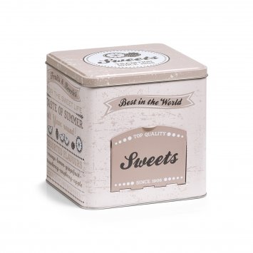 Süßigkeitendose mit Deckel und Klappe Sweets