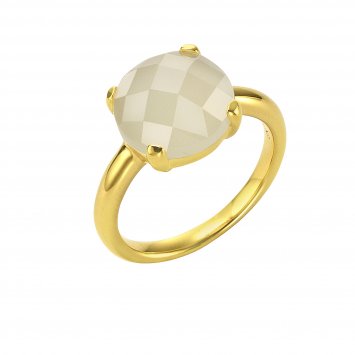 Ring 925 Silber vergoldet mit Mondstein