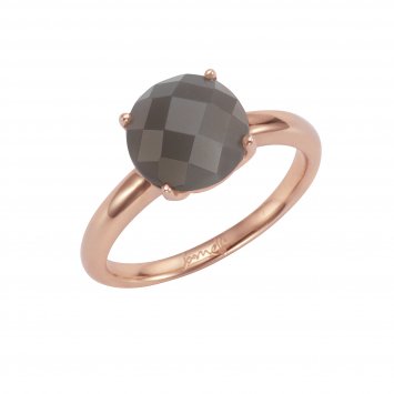 Ring 925 Silber rosé vergoldet Mondstein grau