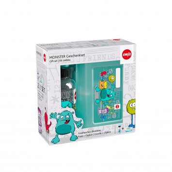 Trinkflasche im 2 er Set mit Brotdose Monster