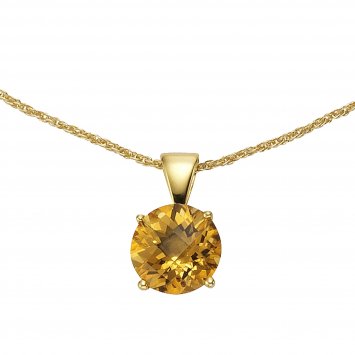 Halskette Silber 925 vergoldet 45/42cm lang mit echtem Citrin 10mm