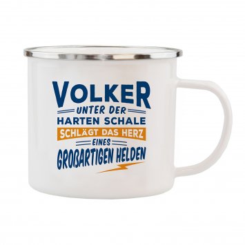 Echter Kerl Emaille Becher Volker