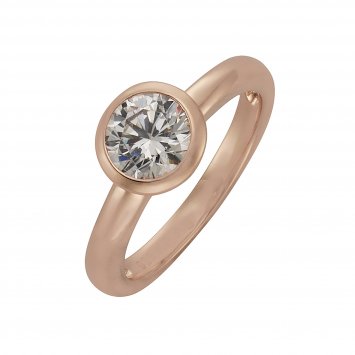 Ring 925 Sterling Silber vergoldet Zirkonia weiß