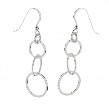 Ohrringe Silber 925 mit Ring-Motiv 52mm lang