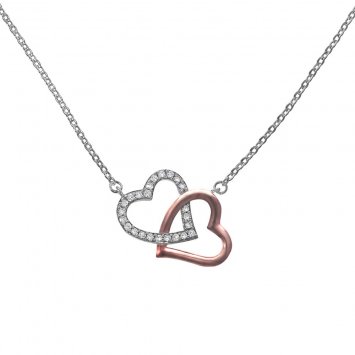 Collier 925 Silber Herz Zirkon