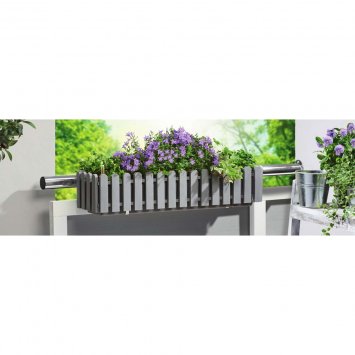 Blumenkasten mit Wasserspeicher Grau