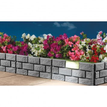 Beeteinfassung 696 cm Ziegelstein-Optik grau