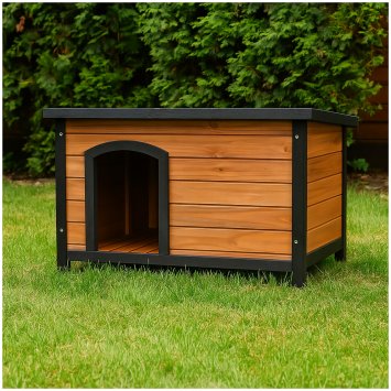 Robuste Hundehütte mit Flachdach Witterungsbeständig und Komfortabel