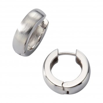 Ohrringe Silber 925 rhodiniert mattiert 18mm Durchmesser