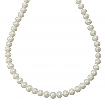 Halskette Gold 375 mit Perle weiß 6,5-7mm