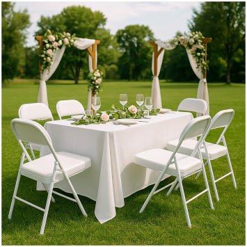 4er Set Klappstühle mit Polsterung Metallgestell und PVC-Bezug