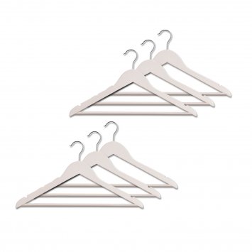 Kleiderbügel 6er Set Holzbügel Grau