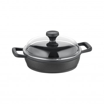 Servierpfanne mit Glasdeckel 28 cm Aluminium Edition 100