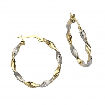 Ohrringe Gold 333 zweifarbig glanz matt