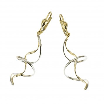 Ohrringe 333 Gold zweifarbig Spirale