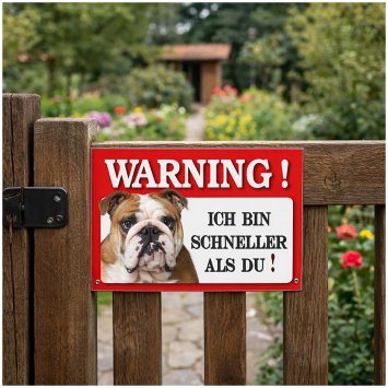 Blechschild Wachhund Englische Bulldogge