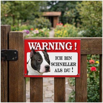 Blechschild Wachhund Staffordshire Bullterrier