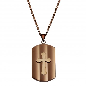 Anhänger mit Kette Edelstahl Kreuz