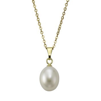 Halskette Gold 333 mit Perle weiß 8-9mm
