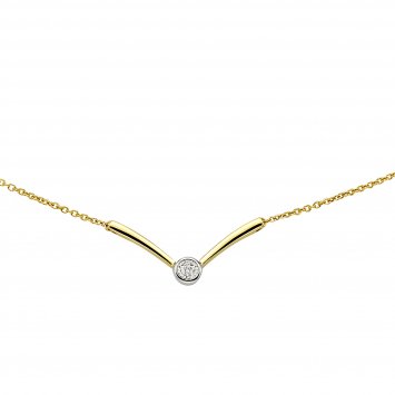 Halskette Gold 375 mit Brillant 0,03ct.