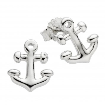 Ohrringe Silber 925 rhodiniert mit Anker-Motiv