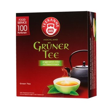 Teekanne Grüner Tee angenehm mild im Geschmack 100 Teebeutel 150g
