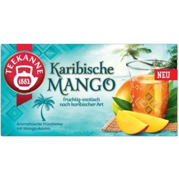Teekanne Karibische Mango exotischer Früchtetee mit 20 Teebeutel 45g