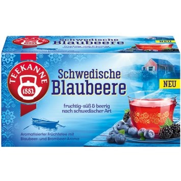 Teekanne Schwedische Blaubeere fruchtig süßer Früchtetee 45g
