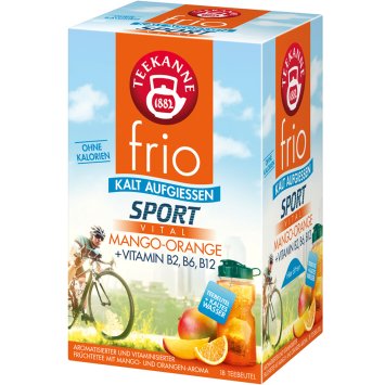 Teekanne frio Sport Vital Mango Orange aromatisierter Früchtetee 45g