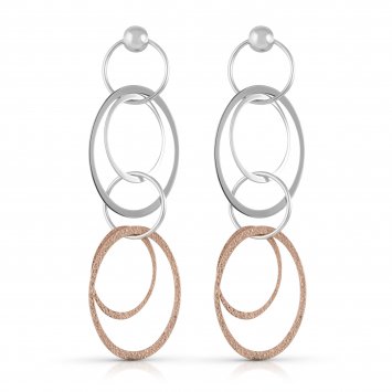 Ohrhänger 925/- Sterling Silber zweifarbig