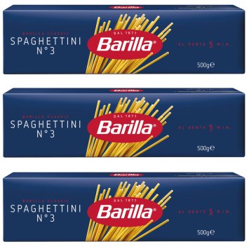 Barilla Spaghettini Nummer 3 Hartweizennudeln Pasta 500g 3er Pack