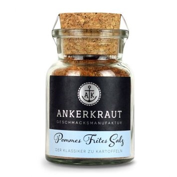 Ankerkraut Pommes Frites Salz Würzsalz für Kartoffeln Korkenglas 130g
