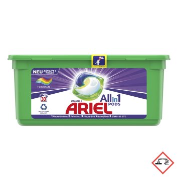 Ariel All in 1 Pods Colorwaschmittel mit Farbschutz 30 Waschladungen
