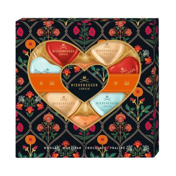 Niederegger Meisterselektion Herzen Dark Geschenkverpackung 125g
