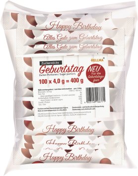 Hellma Zucker-Sticks Geburtstag