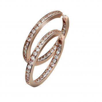 Ohrring 925 Sterling Silber rosévergoldet Zirkonia