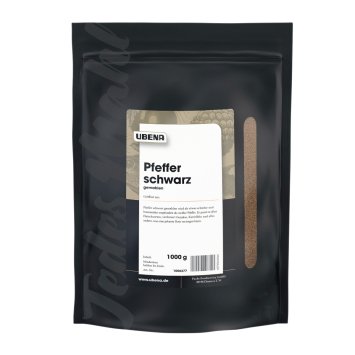 Ubena Pfeffer schwarz gemahlen aromatischer Geschmack Zipbeutel 1000g