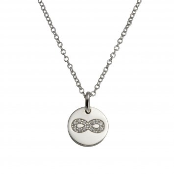 Collier 925/- Sterling Silber rhodiniert Zirkonia