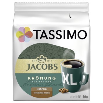 Jacobs Kaffee Kapseln Krönung kräftig XL 16 Stück Packung 144g