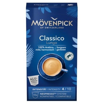 Mövenpick Kaffeekapseln CLASSICO LUNGO in Alukapseln 10 Stück 55g
