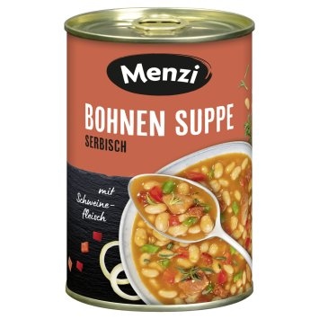 Menzi Serbische Bohnensuppe mit weißen Bohnen pikant gewürzt 400ml