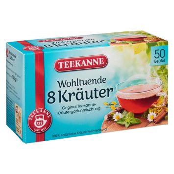 Teekanne 8 Kräuter Kräutergartenmischung Teegetränk 50 Beutel 100g