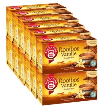 Teekanne Rooibos Vanille Tee aromatisiert mit Vanillearoma 12er Pack