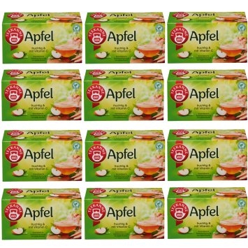 Teekanne Apfel Apfelteemischung fruchtig mit Vitamin C 60g 12er Pack
